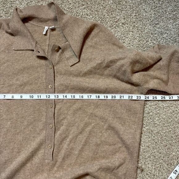 NEW Nordstrom tan cashmere knit straight leg jumpsuit size large luxurious - Picture 9 of 11